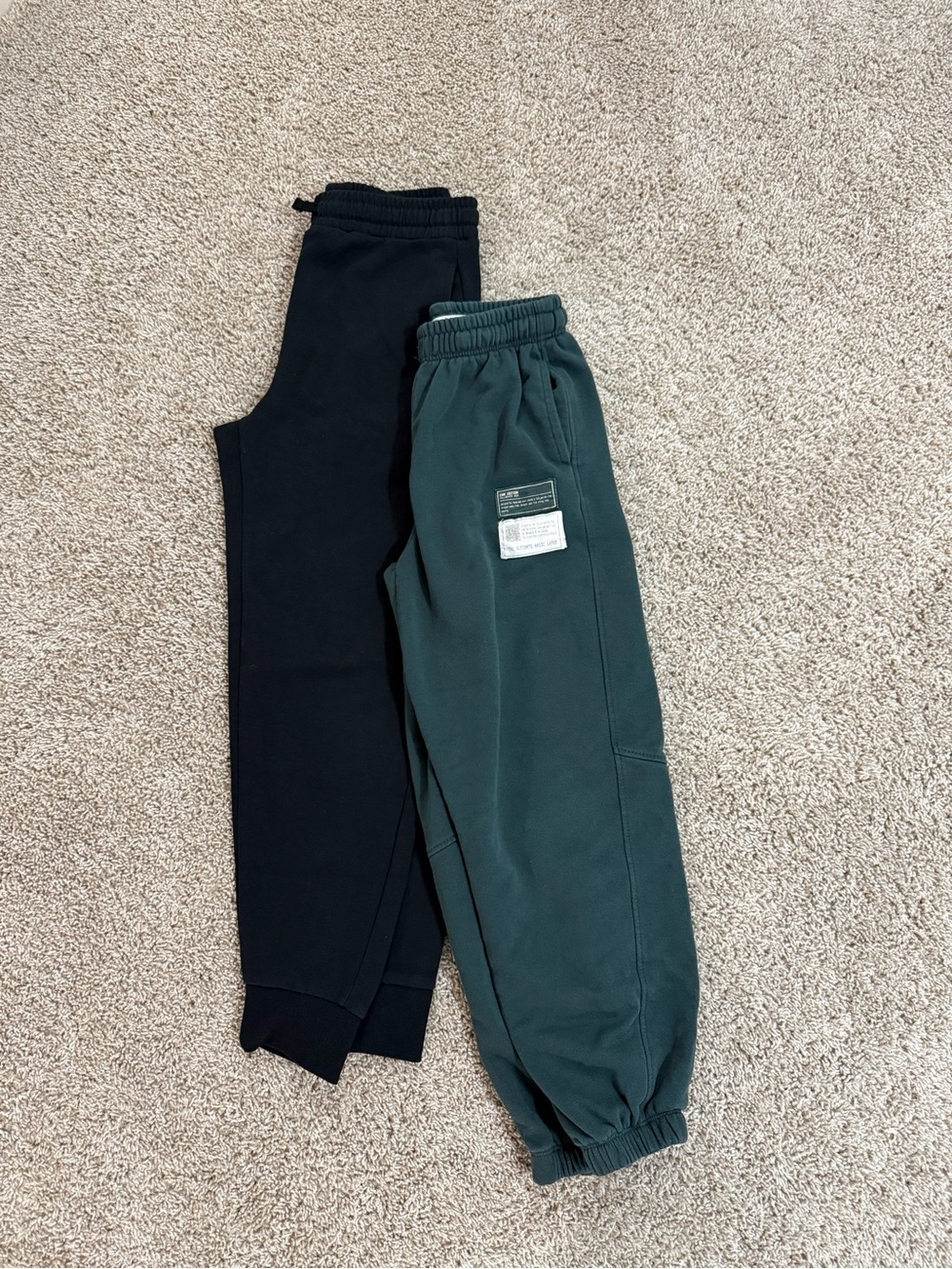 Zara Kids Jogger Pants in Black and Dark Green